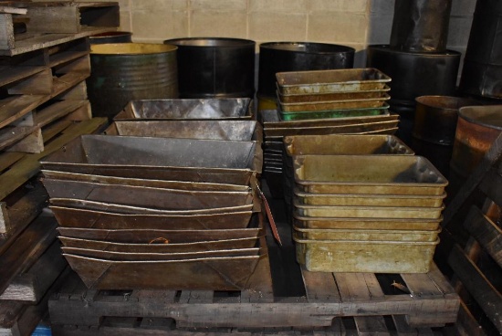 Pallet With Misc. Size Steel Drip Pans