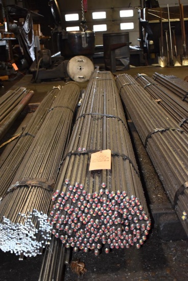 (1) LARGE BUNDLE OF 12' LONG HEX STEEL STOCK
