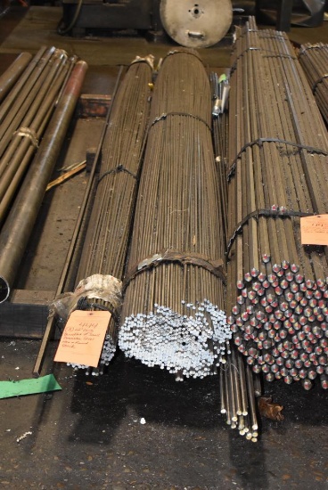 (3) 12' LONG BUNDLES OF SMALL DIAMETER STEEL HEX AND ROUND STOCK