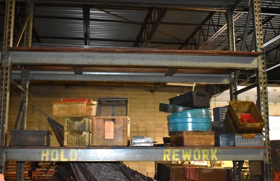 Misc. Plastic And Metal Bins On This Shelf