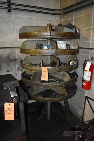 LYON FIVE TIER PARTS CAROSEL WITH ASSORTED PARTS AND FITTINGS