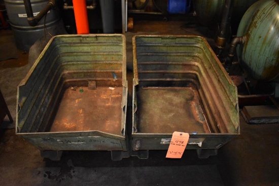 (2) METAL SCRAP BINS, 22"H x 33"L x 20"W