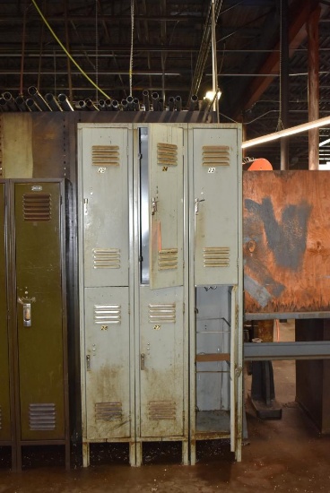 BANK OF SIX PENCO HALF SIZE LOCKERS