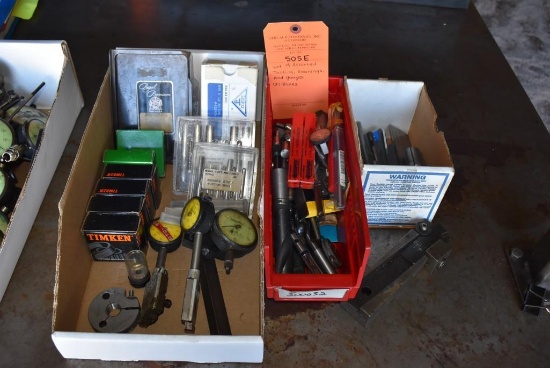 LOT WITH ASSORTED TOOLING, BEARINGS, AND GAUGES