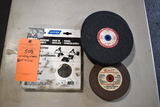GRINDING WHEELS, (3) 8" AND (1) 6"