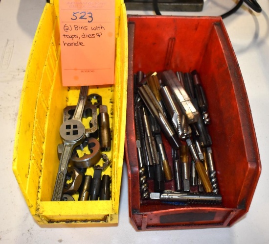 (2) Bins With Taps, Dies And Handle