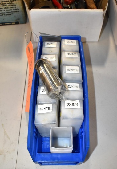 Bin Of (11) 5c-H7/16 Collets In Containers