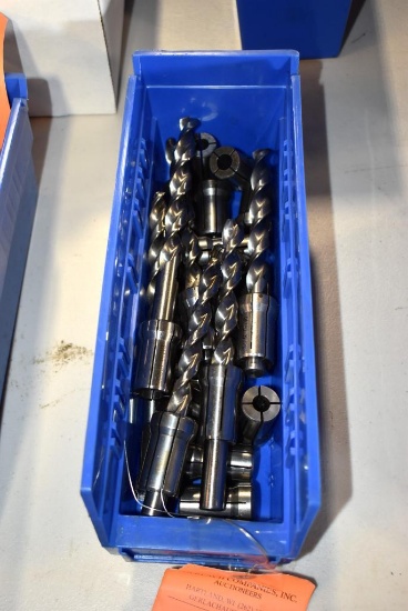 Bin With Assorted Collets And Drill Bits