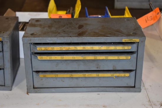 Huot Three Drawer Tooling Cabinet With Fractional Drill Bits