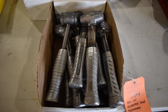 Bin Of Assorted Lead Hammers