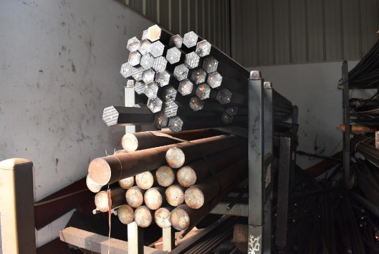 This Section Of Assorted Round Steel Stock, Mostly 2 1/2" Diameter, Up To 12' Long