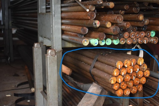 CONTENTS IN THIS SECTION, 1 1/2" ROUND STEEL STOCK, APPROX. 12' LONG