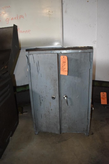 Two Door Cabinet With Assorted Grinder Attachments