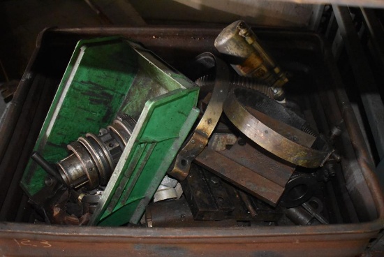 Metal Crate With Assorted Parts