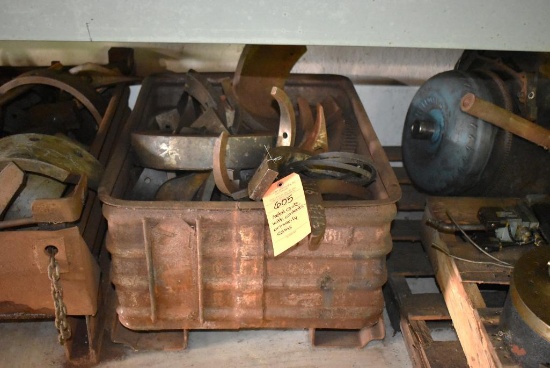 METAL CRATE WITH CONTENTS; PRIMARILY CAMS