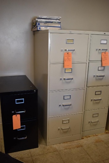 Office Image Tan Metal File Cabinet, Legal Four-Drawer, Located In Warehouse Office Upstairs