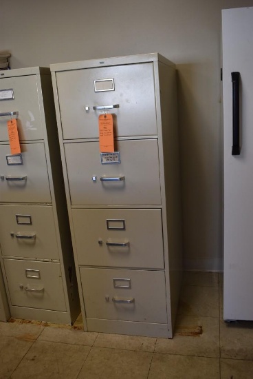Office Image Tan Metal File Cabinet, Legal Four-Drawer, Located In Warehouse Office Upstairs