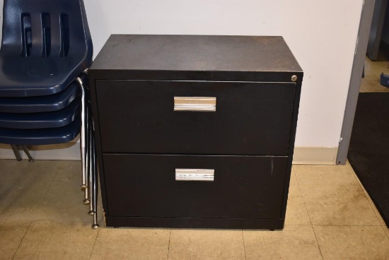 HORIZONTAL METAL FILE CABINET, LEGAL TWO-DRAWER