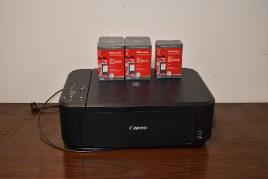 Canon Mg3520 Printer With Five Canon Cl-241xl Ink Cartridges