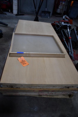 (6) DOOR SLABS, 1 3/4" THICK, 36" x 83" - APPEAR TO BE SOLID CORE DOORS AND (1) PLEXIGLASS WINDOW