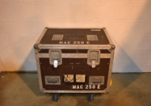 (2)- MAC 250 Entour fixtures with 250W lamp, mounting brackets, Safety, and ATA road case.