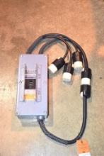 Motor power 4-way splitter with L16-20 connectors