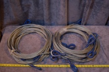 (10)- Wire sling with thimbled eyes. 3/8" by 20', picture representative.