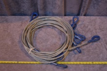 (5)- Wire sling with thimbled eyes. 3/8" by 20'