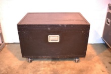 Custom third pack cable case. 44" x 30" x 30" height. 4" x 2" casters