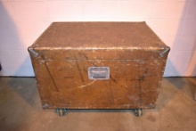 Custom fiberglass cable case. 44" x 30" x 30" height. 4" x 2" casters