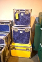 (3) Medium size cases, sizes; 15.5"d x 19.5"w x 19"h up to 22.5"d x 26.5"w x 19-1/2"h