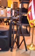 (2) Ultimate speaker stands TS-80B with bag carrier