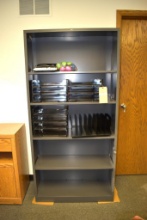 Metal shelving unit with adjustable shelves 12.5" x 34.5" x 71" (no contents)