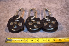 (3)- CMI Split pulleys with locking carabiners