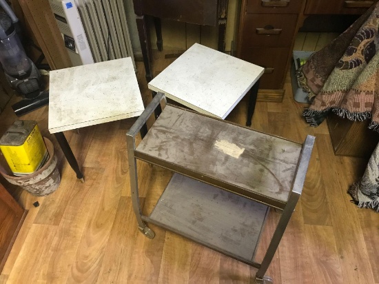 Side tables and rolling cart