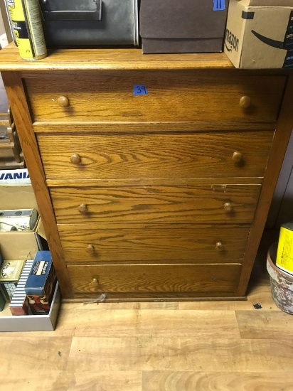Five drawer oak dresser