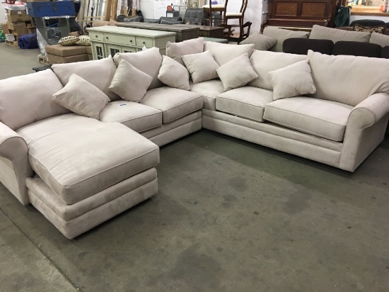 Felted textile fiber cream Sectional piece