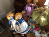 Raggedy Ann and Andy dolls and other vintage stuff animals