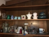 glassware on shelf