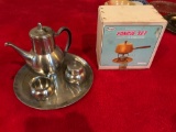 Fondue set and stainless steel tea set