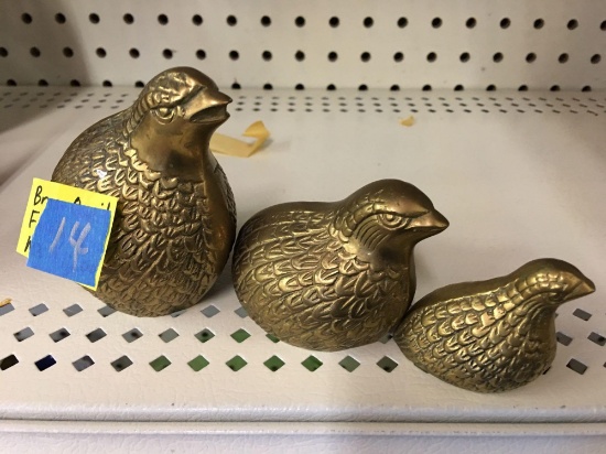 Brass set of 3 birds