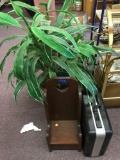 Wooden Doll Chair, Fake Plant and Camcorder