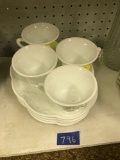Milk Glass Cup & Plates