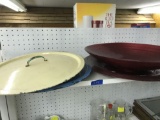 Lids & Large Red Decorator Bowl