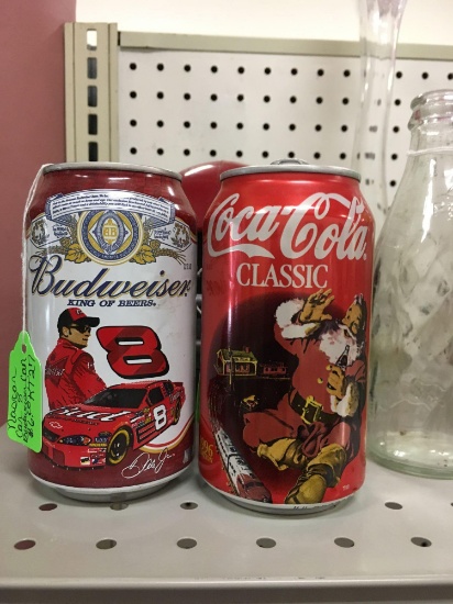 Lot of old Coca-Cola bottles and cans