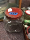 Jar with red lid