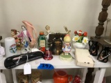 2 shelves of stuff including Liberty Bell Bank
