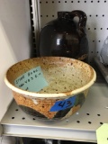 Brown Jug and Ceramic Bowl