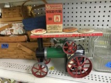 Mamod steam tractor in original box and other items