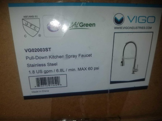 VIGO Pull Down Kitchen Spray Faucet & Soap Dispense